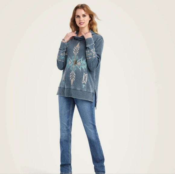 Ariat aztec tribal hoodie sweatshirt size small - Picture 2 of 8